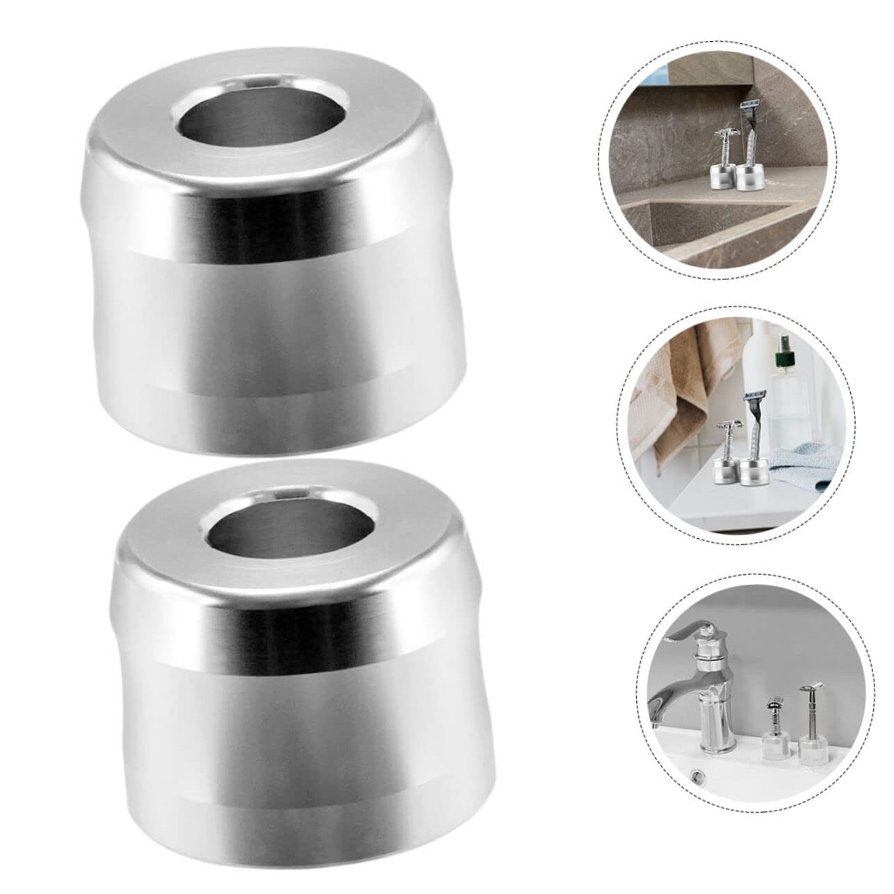 FRCOLOR 4pièces Support De Rasoir Aluminium Alliage Base De Rangement Pratique Pour Salle De Bain Stable Et Résistant Aux Glissements