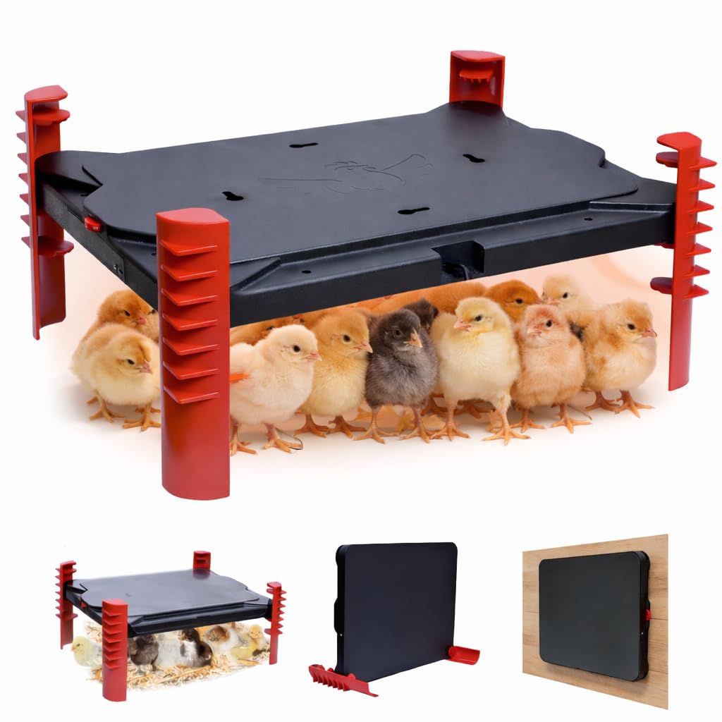 Chioccia Artificiale Pulcini con Controllo della Temperatura 40x30cm, Riscaldatore per Pollaio, Piastra Riscaldante Lampada Riscaldante per Polli Anatre