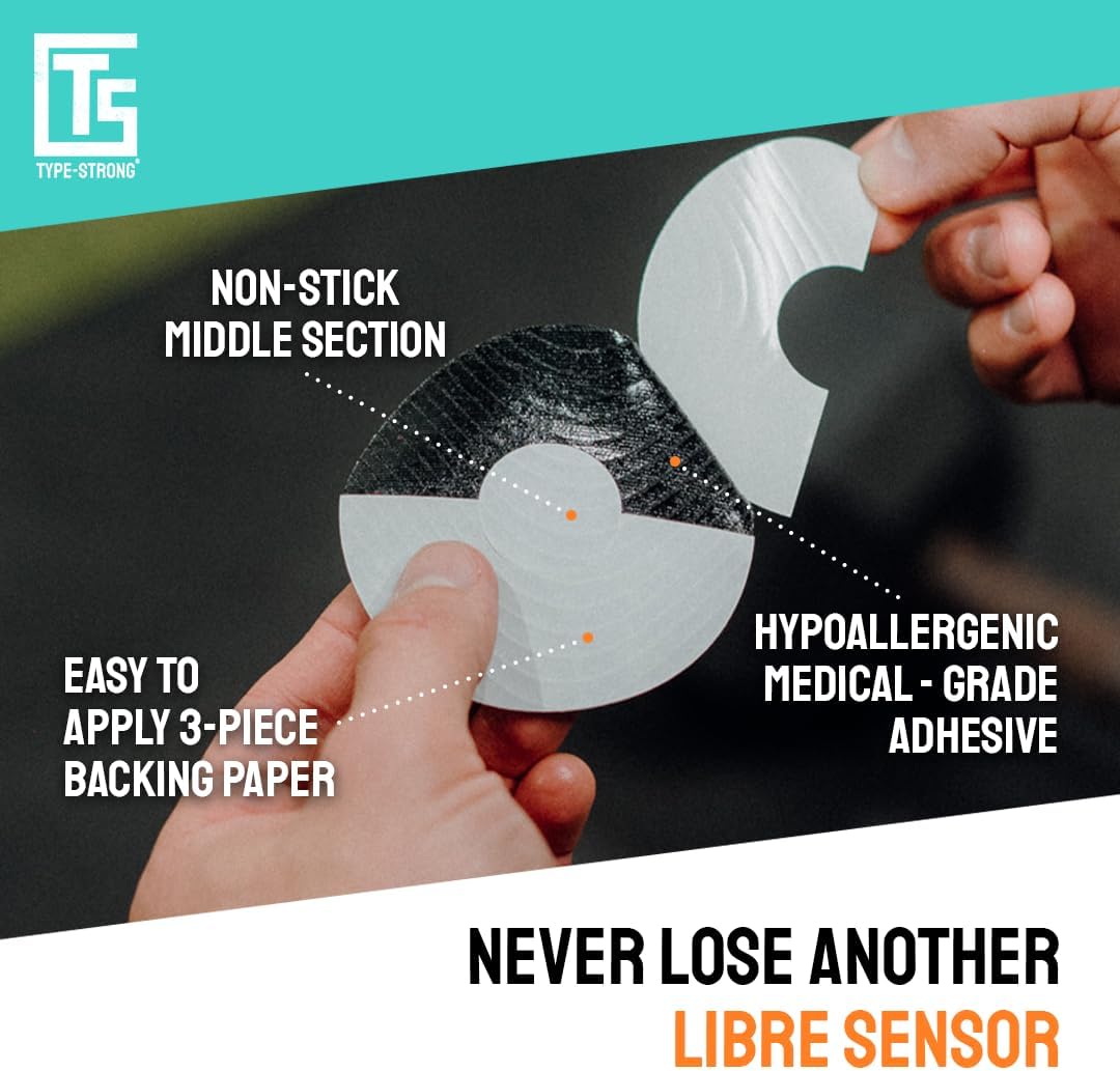 Adhesive Patch Bundle. Black Libre 3 Patches and Clear Infusion Set Covers. for Sensitive Skin, Sweatproof, Waterproof, Stylish Protection for CGM & Insulin Pumps.