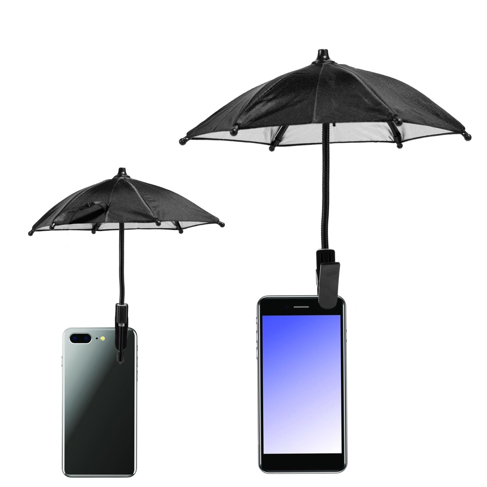Parasolka Telefonu Komórkowego, Regulowana Osłona Przeciwsłoneczna Telefonu Komórkowego Praktyczna Osłona Przeciwsłoneczna Użytku Zewnątrz Odpowiednia do Wszystkich Smartfonów (Czarna)