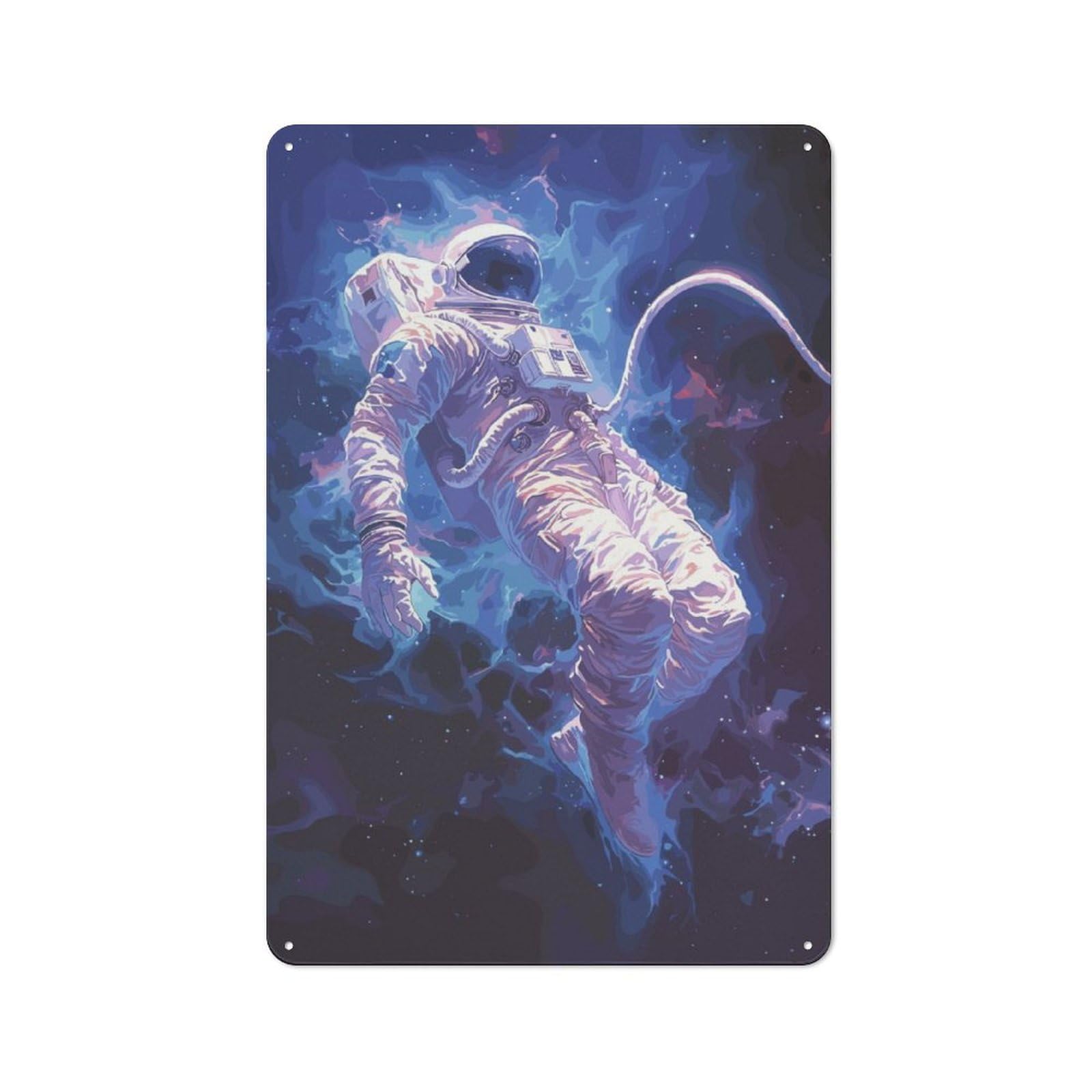 Classic Astronaut Space Tin Sign 30x20cm, Classic Pub Decor for Cafe, Pub, Workshop Or Home Bar, Small Accent for Blank Walls