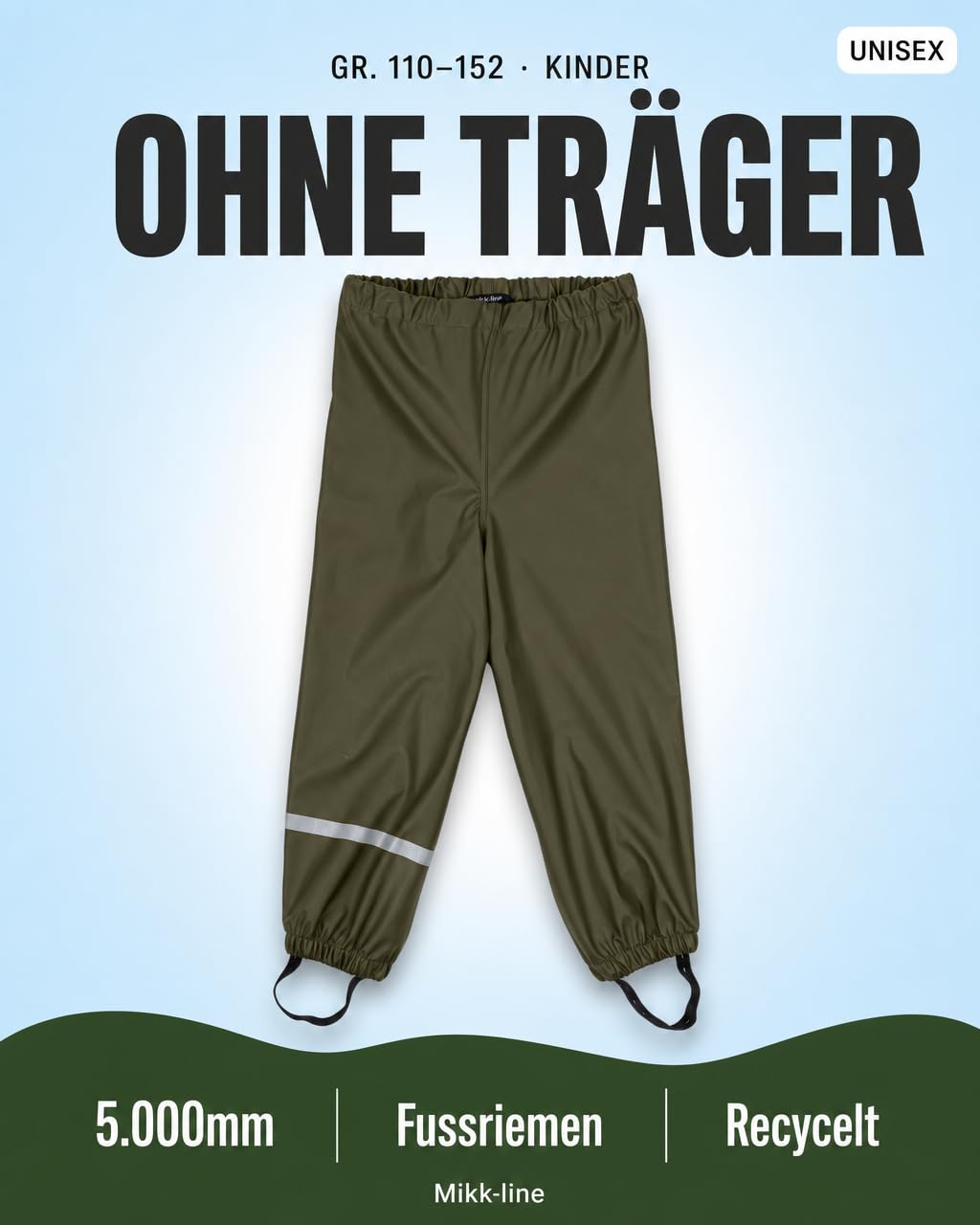 Mikk-line Pantalon de pluie pour enfants et bébés | Pantalon imperméable et coupe-vent pour filles et garçons – Idéal pour les temps pluvieux et boueux