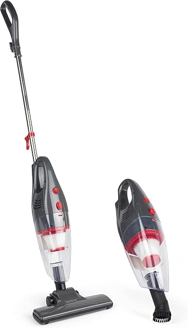 Beldray BEL0770N-GRY 2-in-1 Multifunctional Stick & Handheld Vacuum Cleaner, Lightweight Vac, Multi-Surface Upright Vac, Bagless, HEPA Filter, 1 L Dust Tank, 600 W, Crevice/Brush Tool, Grey