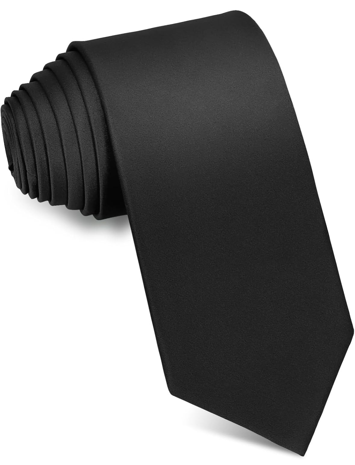 Black Tie For Men With Gifted Box Solid Necktie
