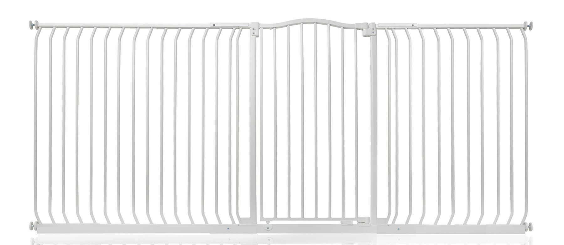 Safetots Extra Tall Curved Top Safety Gate, 225cm - 234cm, Matt White, Extra Tall 100cm in Height, Pressure Fit Stair Gate, Baby Gate for Doors Hallways and Spaces, Safety Barrier, Easy Installation