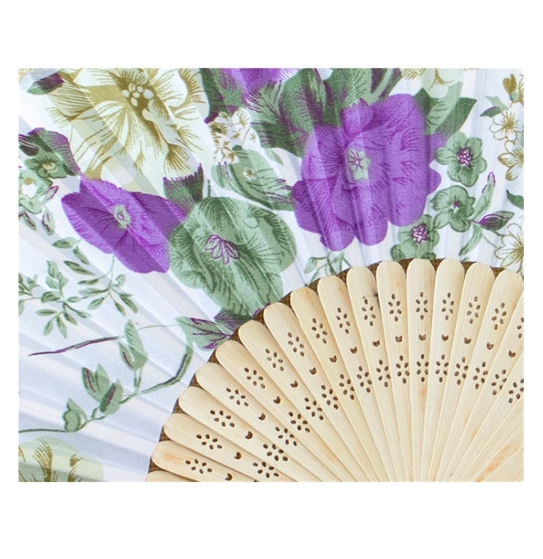 Abanico Plegable Abanico De Flores Mano Plegable Bambú Vintage Ventilador Sólido Fiesta Baile Chino para De Mano(A)