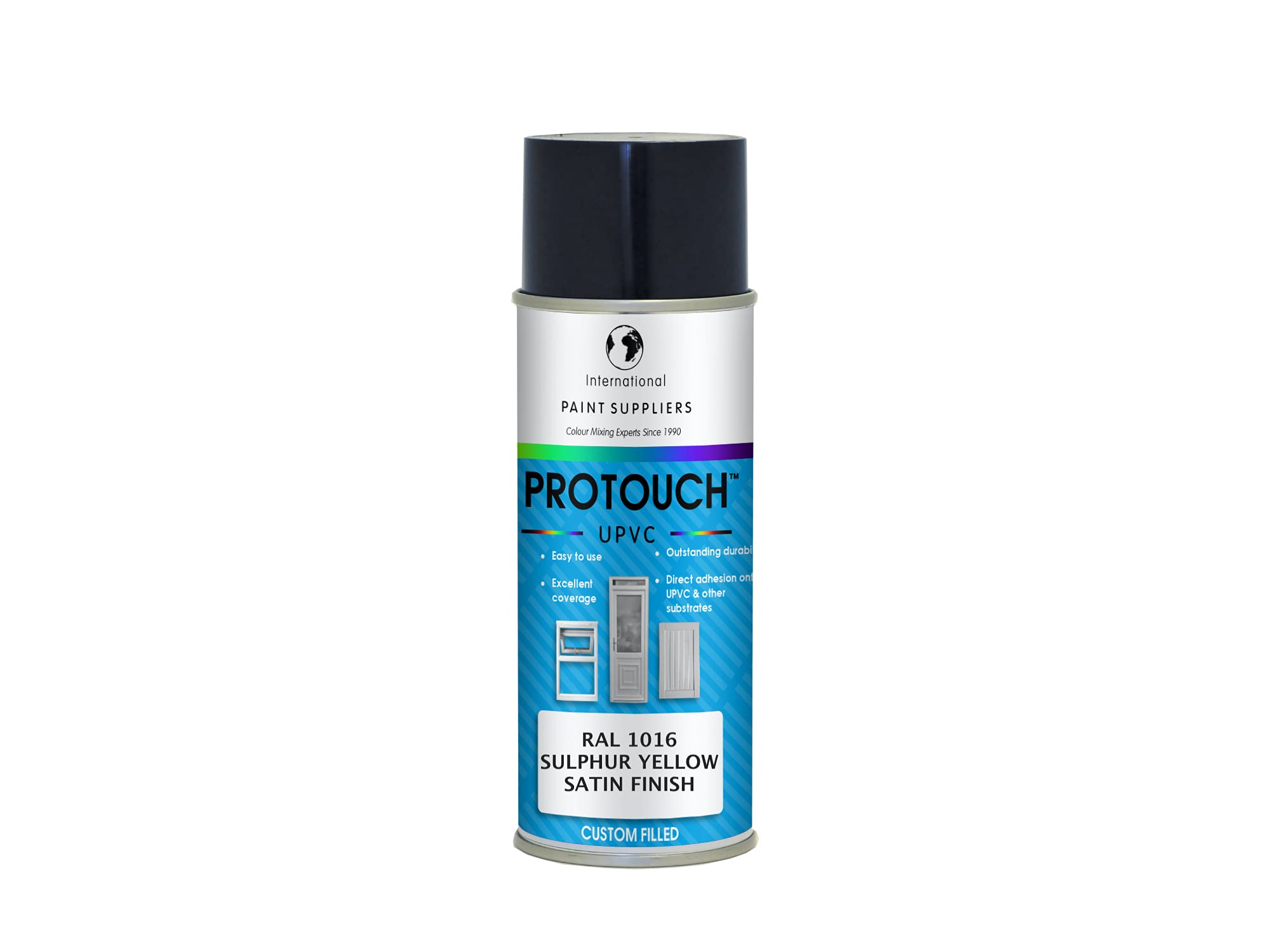 PROTOUCH UPVC SPRAY PAINT - RAL 1016 SULPHUR YELLOW - SATIN FINISH - NO UNDERCOAT PRIMER REQUIRED