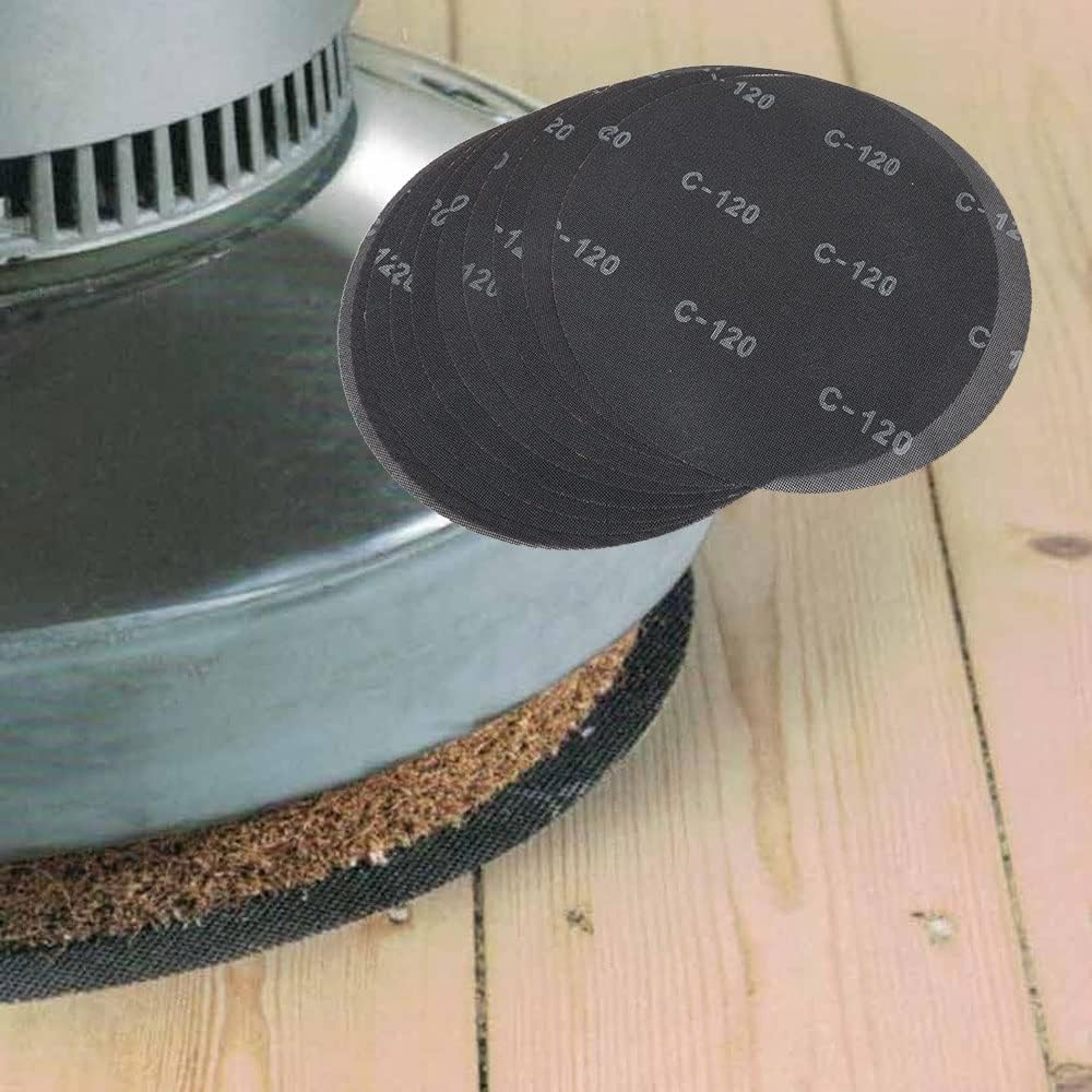 QZATACAEN 430mm(17") Zentimeter Sanding Screen Discs, 120 Grit Silicon Carbide Mesh Sanding Disc for Hardwood Floors - Image 4
