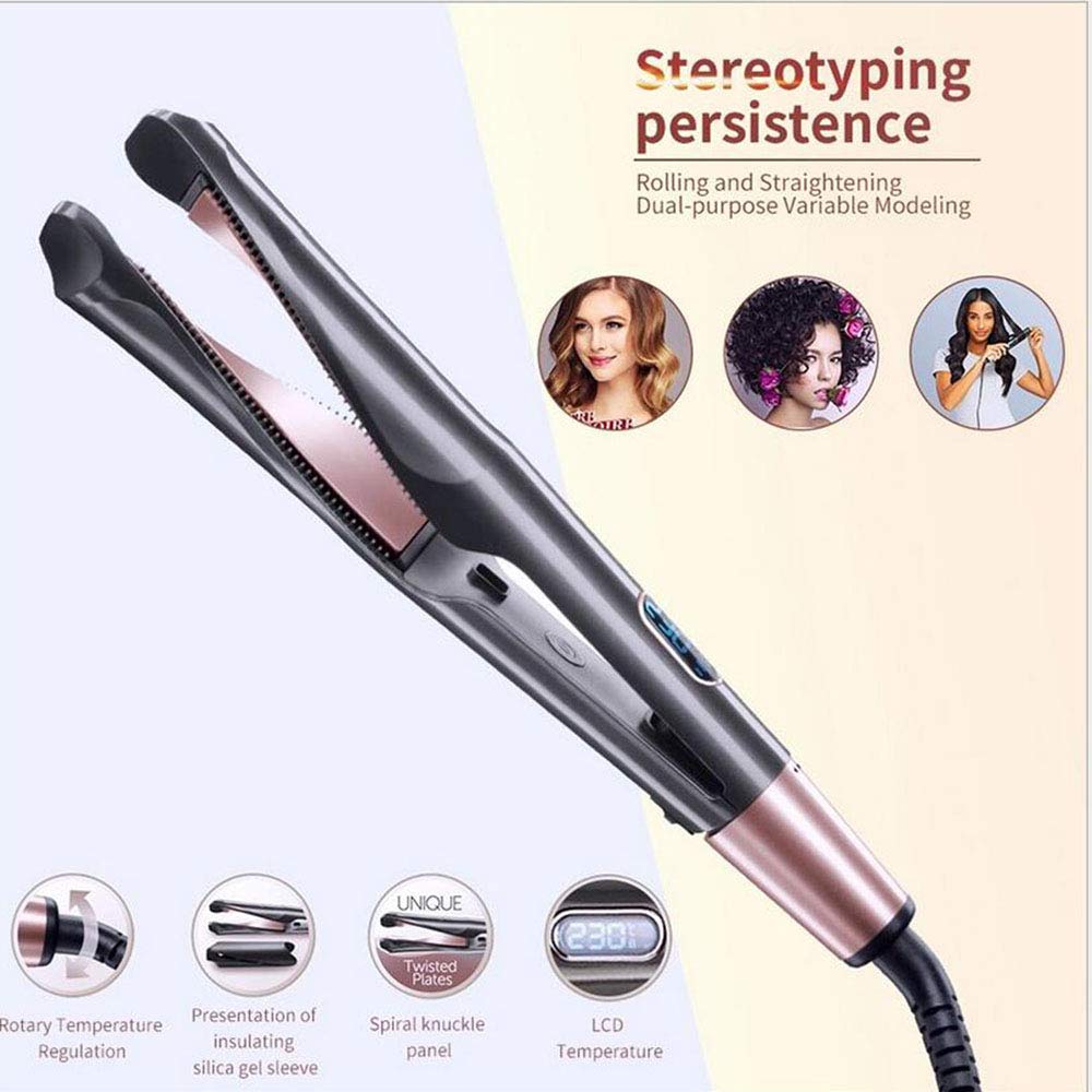 HUYA Plancha de Pelo Rotary Bevel Curling Stick Tornillo de Onda automática Beauty Power Carril de Control de Temperatura térmica