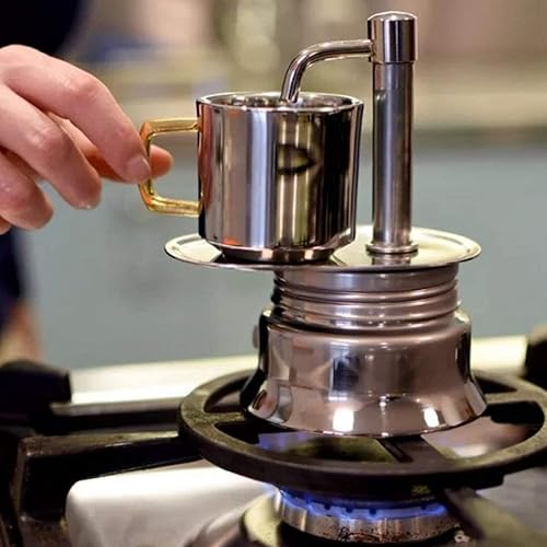 Miniatura 7 de YEmirth Olla de moca de una sola boquilla cafetera de acero inoxidable cafetera ligera portátil para acampar al aire libre para todas las estufas