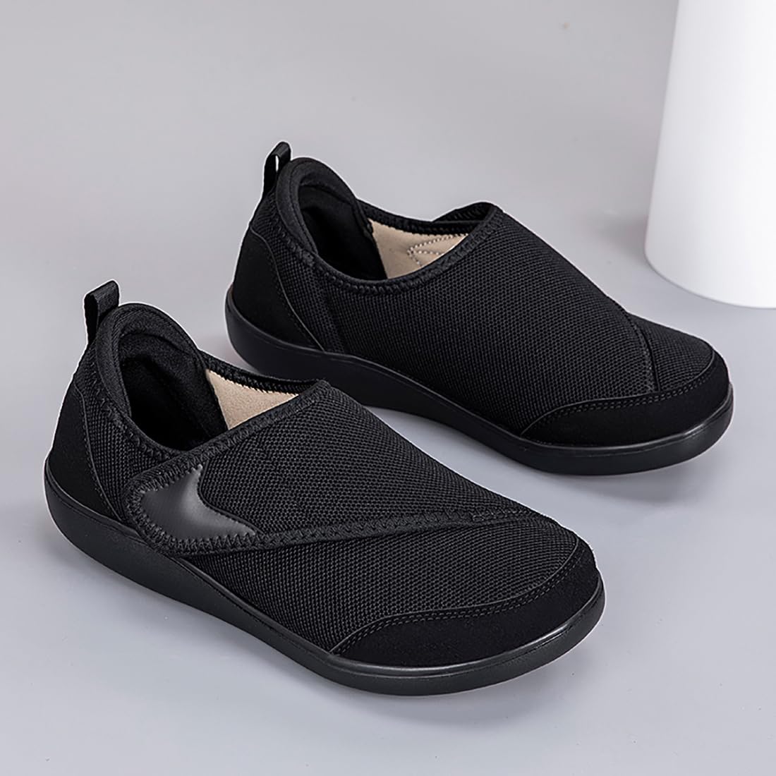 DimaiGlobal Zapatos para caminar diabéticos de ajuste extra ancho, para hombre y mujer, fáciles de cerrar, ajustables, para artritis, edema, pies hinchados, zapatillas ligeras