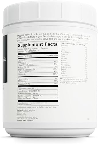 Miniatura 8 de DAVINCI Labs Proteína vegana  Apoyo a la salud digestiva con proteína de guisante, semillas de lino, cáñamo en polvo y probióticos*  Vainilla