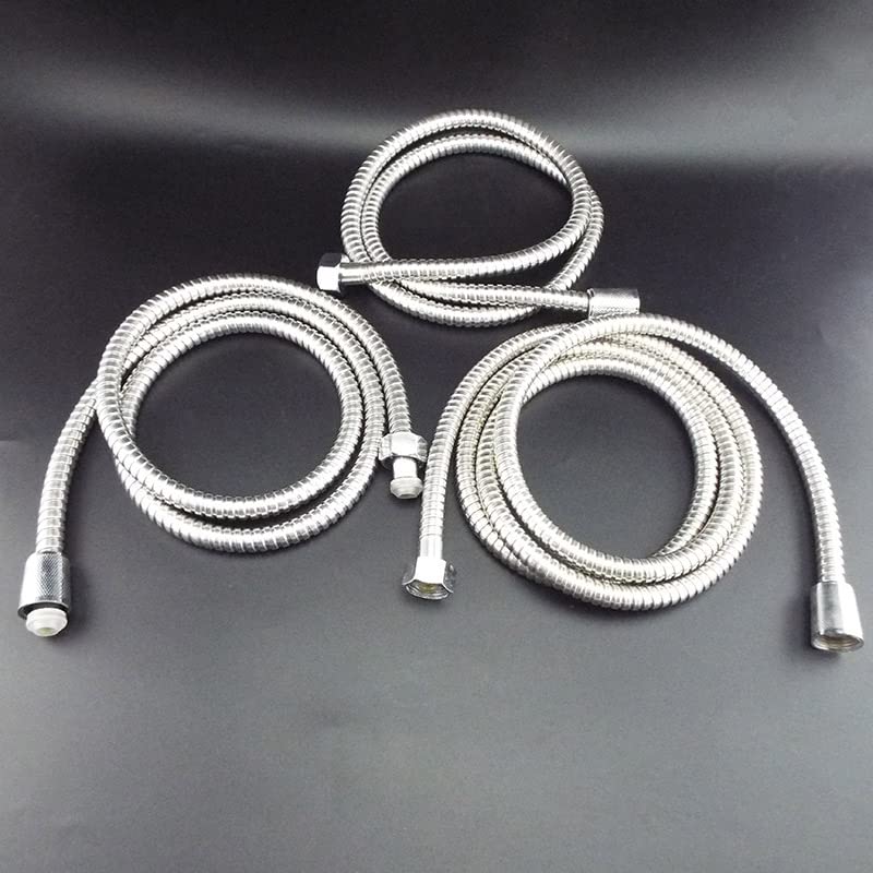 BATLAM Flexibler Brauseschlauch, 1,2 m/1,5/2 m lang, für Zuhause, Badezimmer, Dusche, Wasserschlauch, Verlängerung, Sanitärrohr, Edelstahl, 2 m (2 2 m)