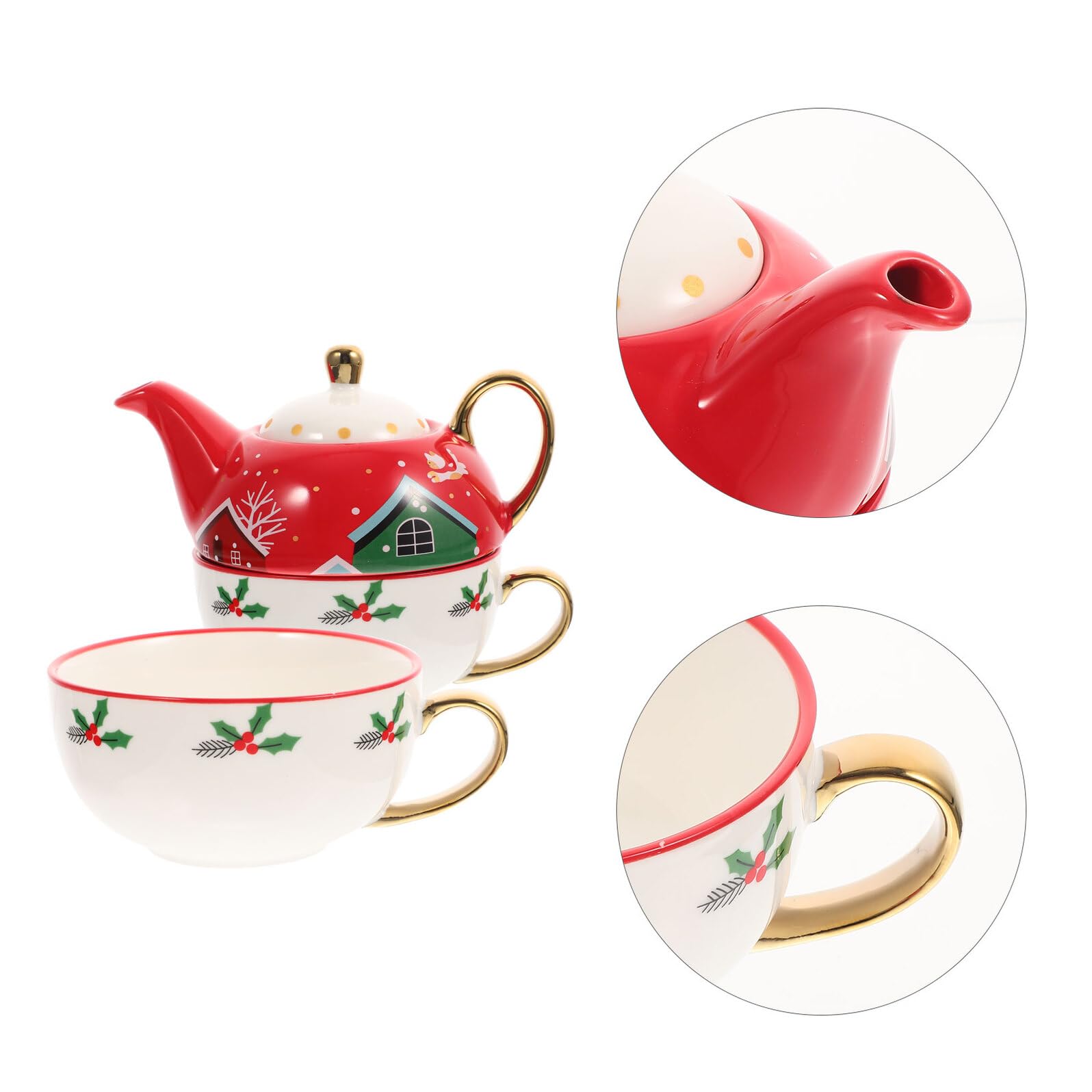 BESPORTBLE Weihnachtsbecher mit Untertasse aus Keramik Dekorative Kaffeetasse für Zuhause Weihnachts-trinkbecher mit Cartoon-motiv Multifunktions-becher für Büro und Familie