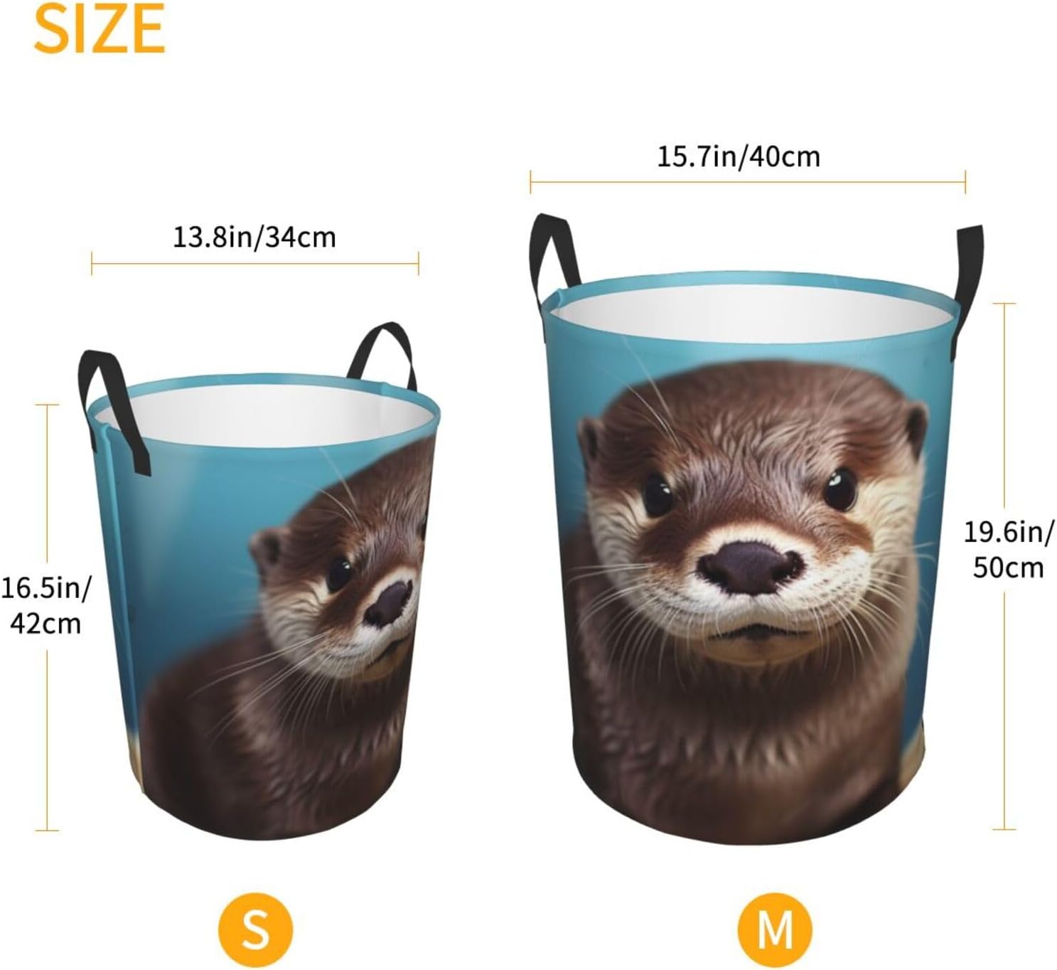 Cute Otter Laundry Basket Foldable Waterproof Laundry Hamper Clothes Storage Bin With Handles Oxford Cloth Toy Organizer Basket For Bathroom Laundry Bedroom Small image 5