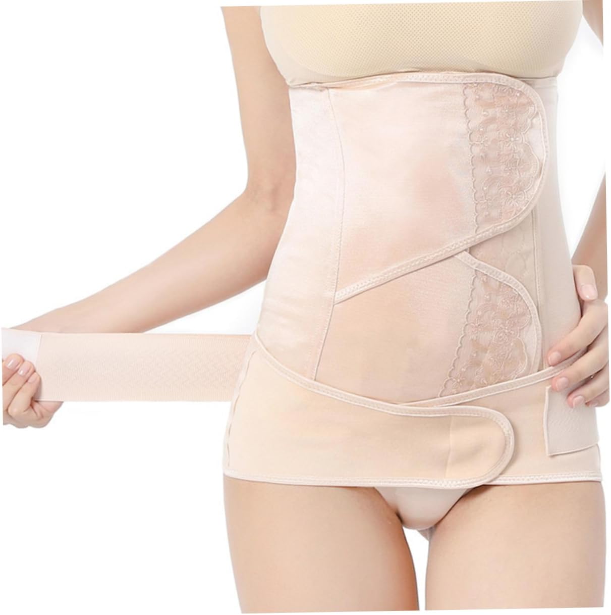 GALPADA Abdominal Shapewear Corset Postnatal Recovery Belt Pelvic Support Belt Tummy Control Shapewear Belly Band Waist Trainer Beige