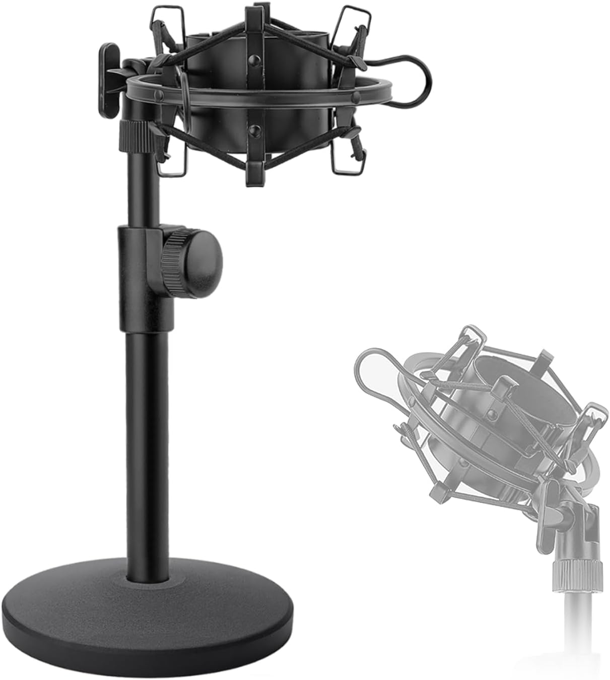 AT2020 Desktop Microphone Stand, Adjustable Table Mic Stand with Mic Shock Mount for Audio Technica AT2020 AT2020USB+ AT2035 ATR2500 Condenser Studio Microphone by Frgyee