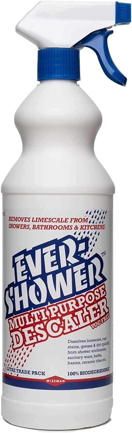 Evershower - 1 Litre Spray Extra Strong Cleaner - Removes Limescale, Rust, Stains, Grease & Dirt - All Round Cleaning Product - Kills 99.99% of Bacteria - Environmentally Safe