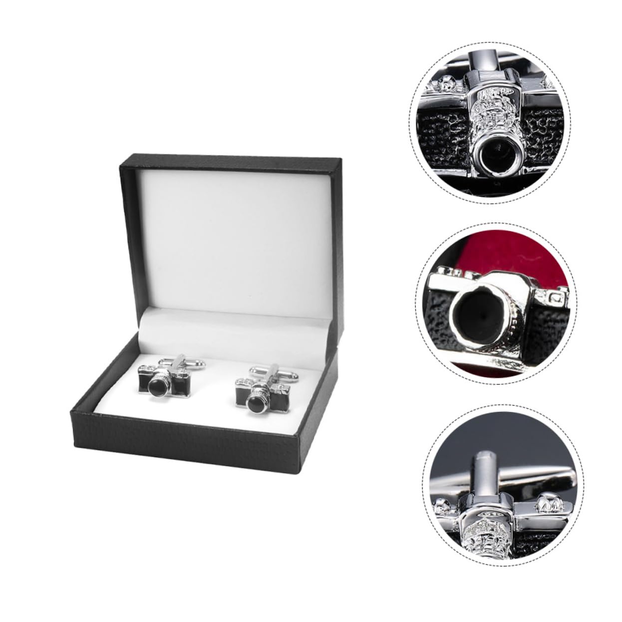 Healeved Manschettenknöpfe für Herren im Kamera Design mit Geschenkbox Dekorative Cuff Studs für Formelle und Lässige Anlässe Verarbeitet und Langlebig
