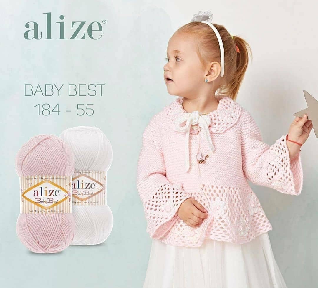 5 gomitoli di lana da 100 g Alize Baby Best tinta unita per bambini, anti pelucchi, 44 colori, colore: 287 turchese