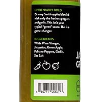 Vista 4 de Salsa picante de jalapeño y manzana verde de Bravado Spice Sin gluten, vegana, baja en carbohidratos, salsa picante paleo, botella de salsa picante