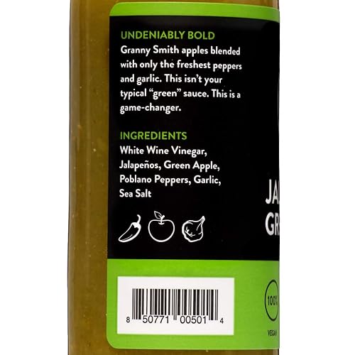 Miniatura 4 de Salsa picante de jalapeño y manzana verde de Bravado Spice Sin gluten, vegana, baja en carbohidratos, salsa picante paleo, botella de salsa picante