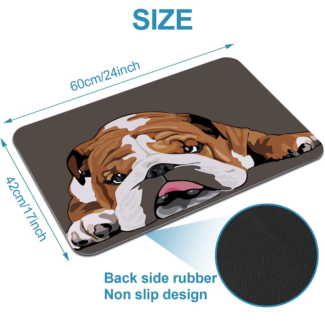 YISUMEI Funny English Bulldog Bathroom Mat, Non-Slip Super Absorption Bath Carpet with Rubber Backing - Image 2