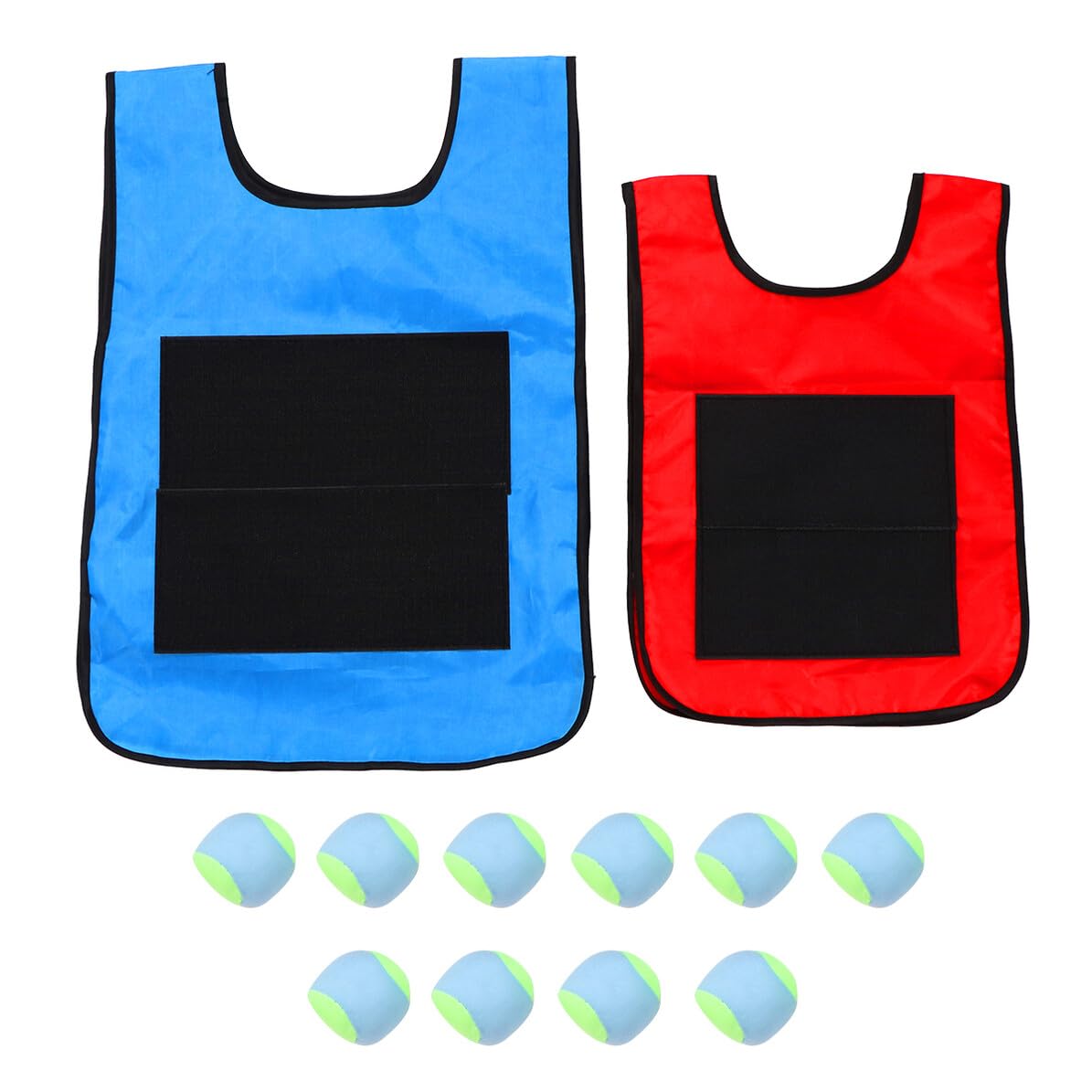 Gatuida Sticky Ball Vest for Interactive Play Includes S Red and Adults Blue Vests with Random Color Sponge Balls Develops Motor and Social Skills for Outdoor Fun Random Color