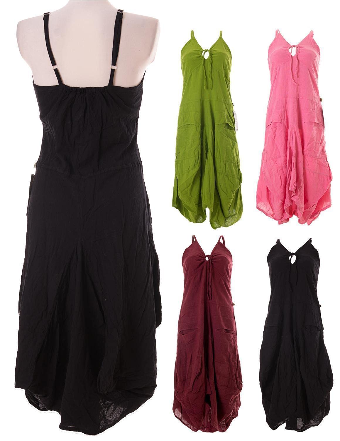 Vishes - Alternative Bekleidung - Lagenlook Ballonkleid mit verstellbaren Trägern