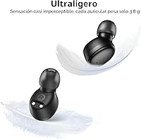 Vista 4 de kurdene Auriculares inalámbricos Bluetooth de 5.3 pulgadas, auriculares ligeros, sonido de graves profundos, micrófonos integrados, auriculares
