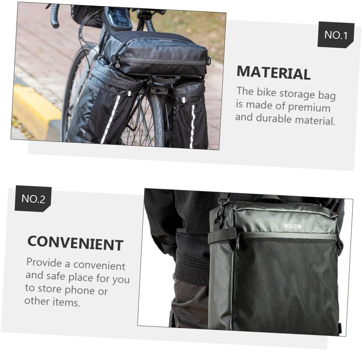 Waterproof Bike Rear Saddle Bag 50l Large Capacity Cycling Pannier Travel Bag for Mountain and Road Bikes Outdoor Rack Trunk Storage