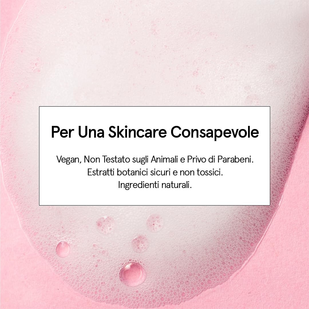 Mousse Detergente Viso Pelle Mista e Sensibile (60 ml) – Vincitore Skin Award, Formula Vegan, Priva di Fragranze – Detergente Schiumogeno Viso con Acido Ialuronico – Schiuma Detergente Viso Delicato