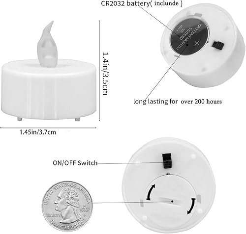 Miniatura 6 de Paquete de 100 velas LED sin llama realistas y brillantes que duran 200 horas más que funcionan con pilas, velas de té eléctricas para bodas,