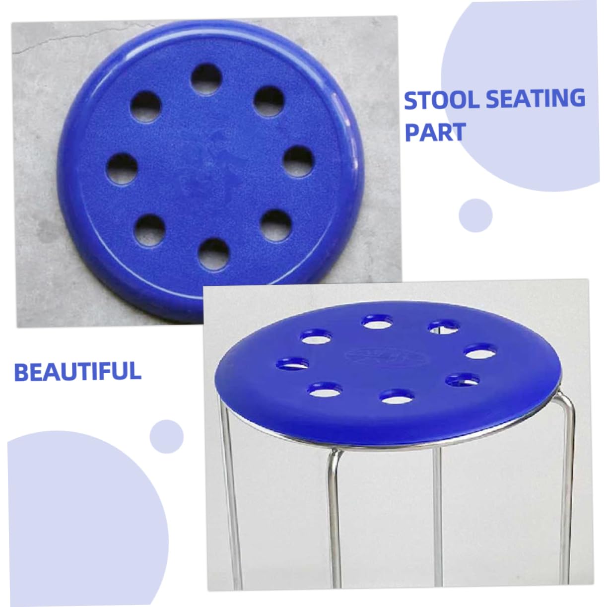 OFFSCH Round Bar Stool Replacement Seat Plastic Seating Part Elegant Round Design Easy Installation for Home Use Sturdy and