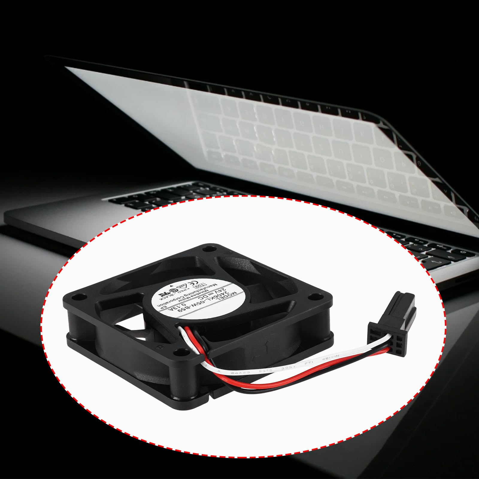 Ventola di raffreddamento DC 24V 0,13A con spina a 3 pin 60 x 60 x 15 mm 2406KL-05W-B59 compatibile con server desktop laptop NMB-MAT