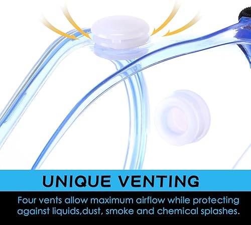 Miniatura 6 de Yunsailing Paquete de 30 gafas protectoras de seguridad, gafas de laboratorio transparentes para gafas antivaho para hombres y mujeres (azul