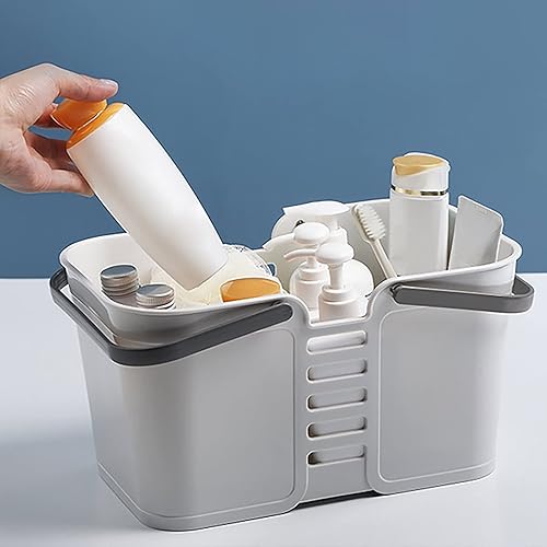 Miniatura 2 de Cesta de lavandería portátil para ducha, bolsa de almacenamiento de plástico con asa, bolsa de lavado, caja de almacenamiento para baño, dormitorio,