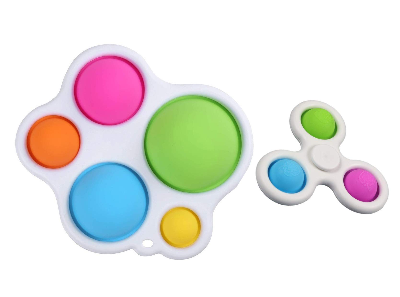 Youqin Home Push Pop bubble sensory decompression toys autism special needs to relieve pressure silicone pressure toys, squeeze sensory toys, for gifts, with mini 1pc fidget spinner (Style16)