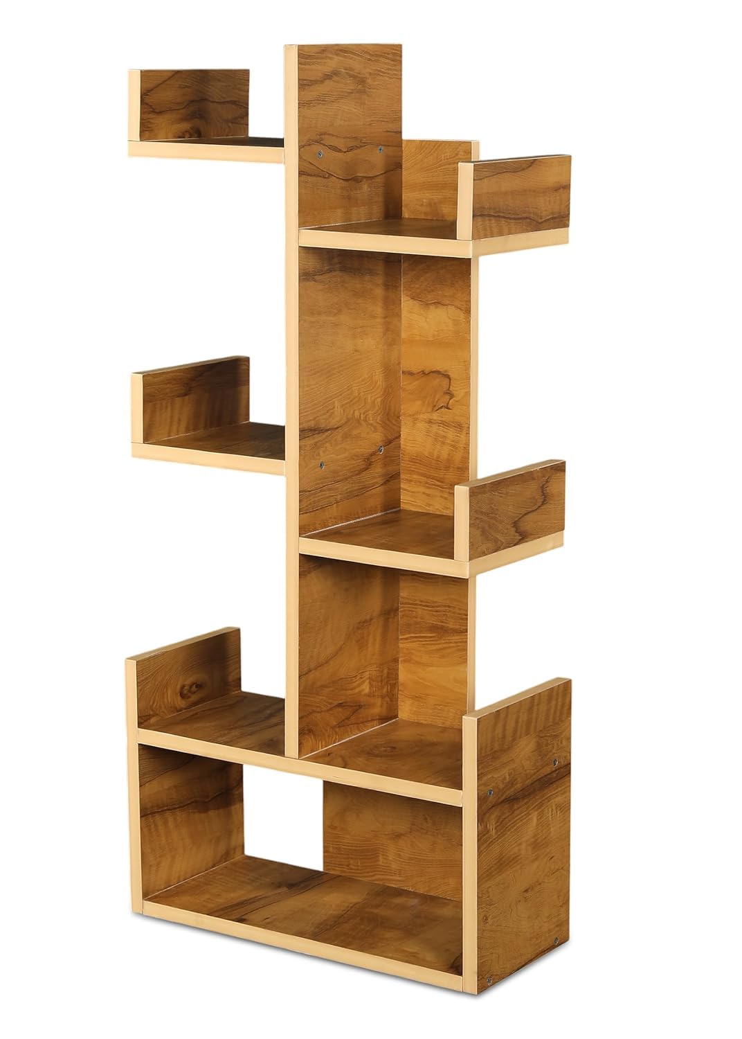 SBF Furniture Engineered Wood Bookshelf Multipurpose Home Decor Storage Rack Bookcase Showcase Organizer for Living Room Kitchen (Square 6 Shelf Bookrack) (Yellow) 3
