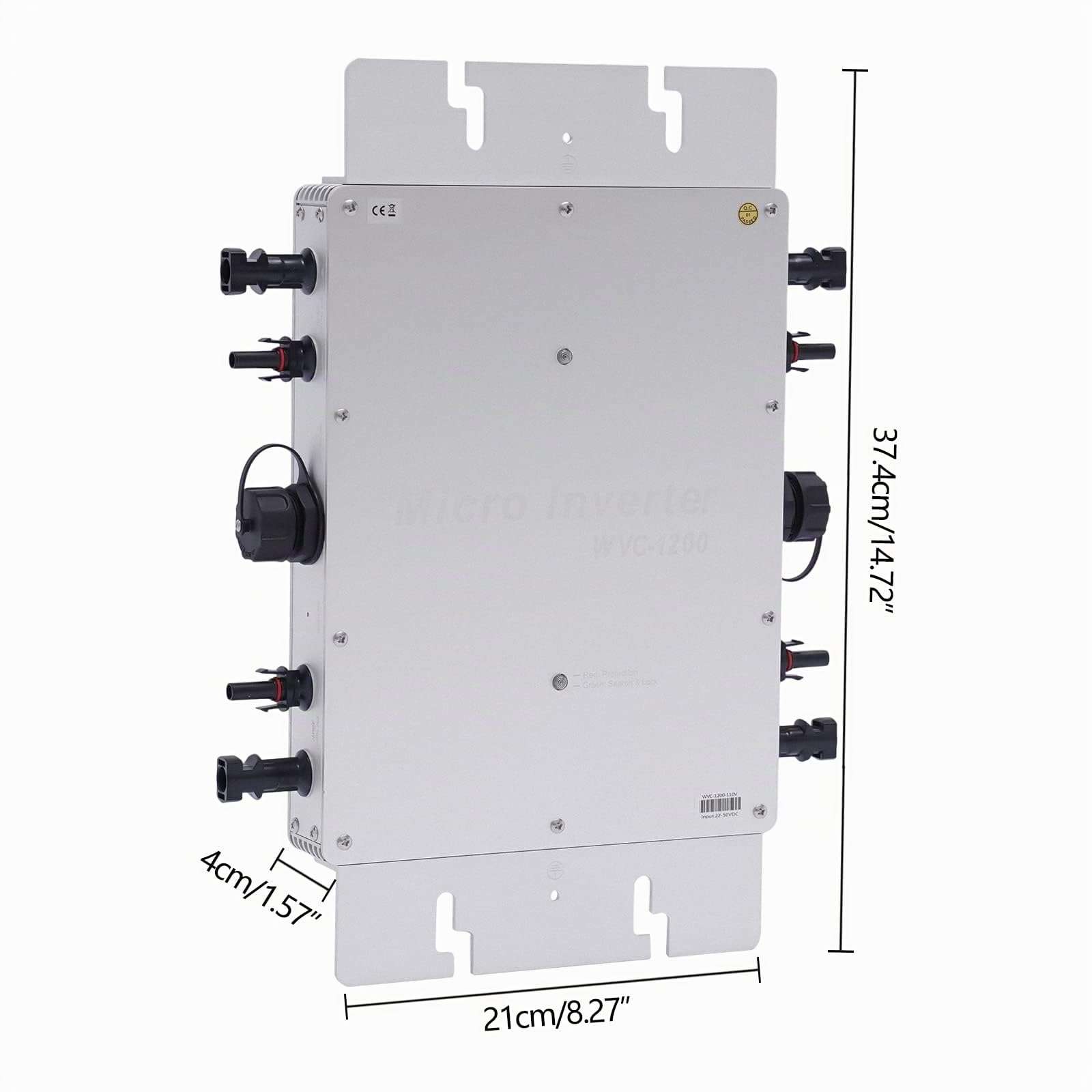 Microinversor de 1200 W, 220 V, IP65, resistente al agua, microinversor de aleación de aluminio, inversor solar con pantalla LCD, para zonas residenciales y comerciales
