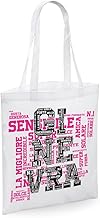 bubbleshirt Shopping Bag compleanno Ginevra - aggettivi simpatici - idea regalo - in cotone Lunghezza del manico: 40 cm. dimensioni: 38 x 42 cm