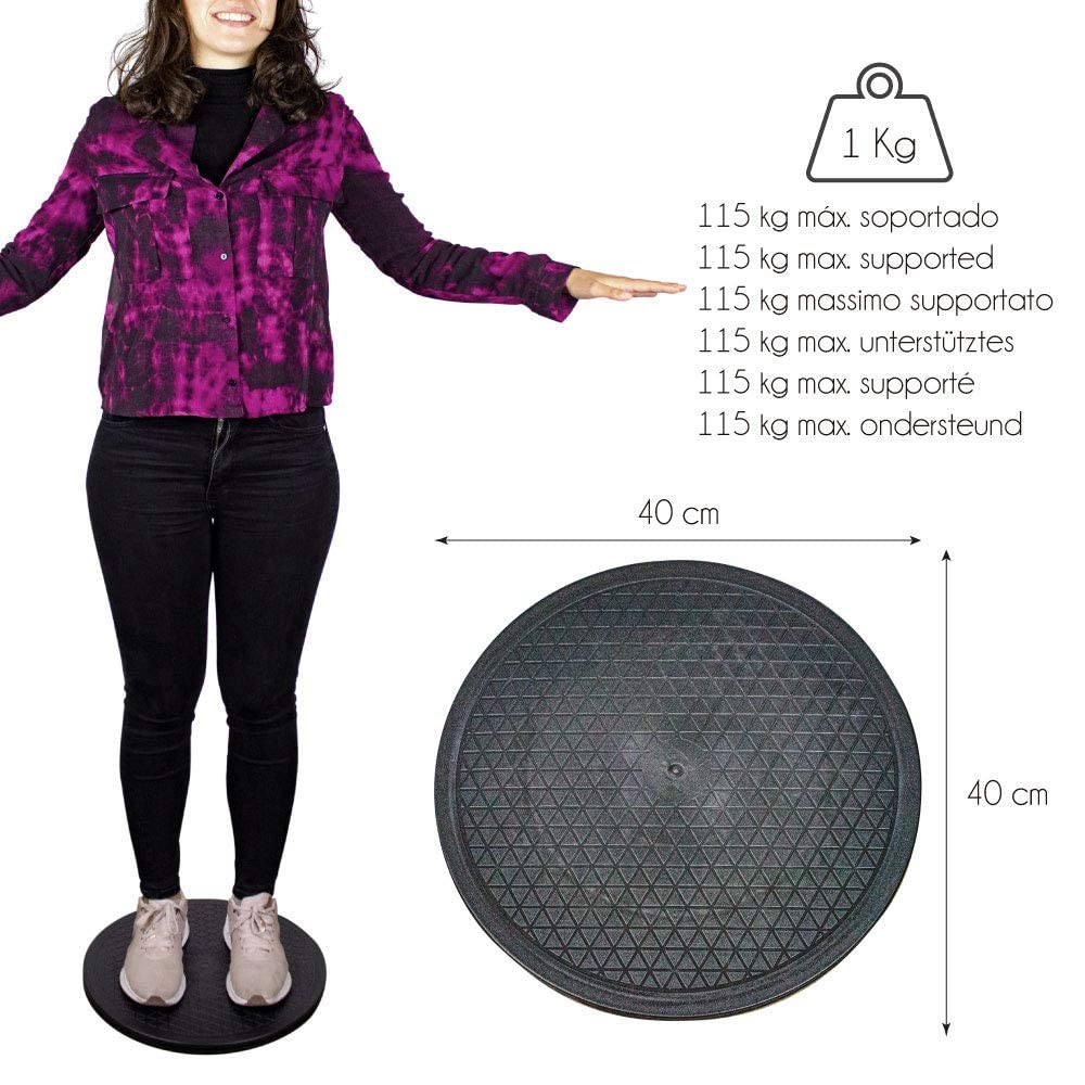 Mobiclinic, Disco girevole per trasferimento, Marchio europeo, Rotazione 360º, Antiscivolo, Colore nero
