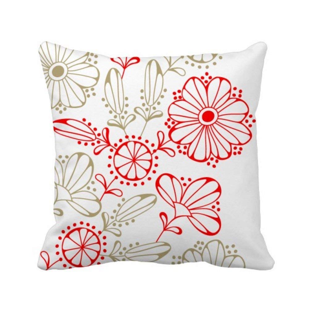 Housse de coussin fleurs fraîches rouge taie décorative salon et chambre