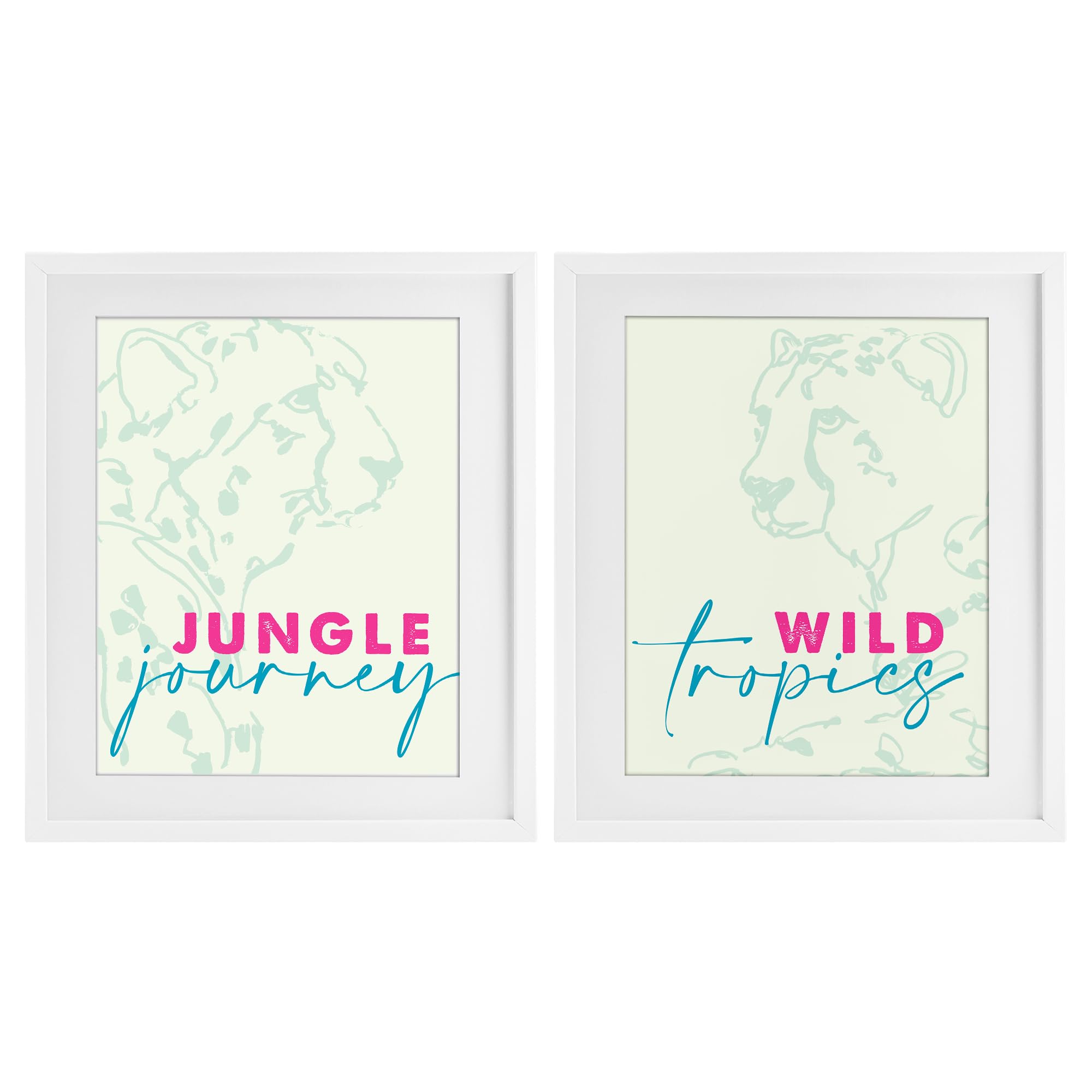 Stupell Industries Coastal White (Textured) Wildlife Phrases Cheetahs, 17 X 21 Inch Framed Print Under Glass Set