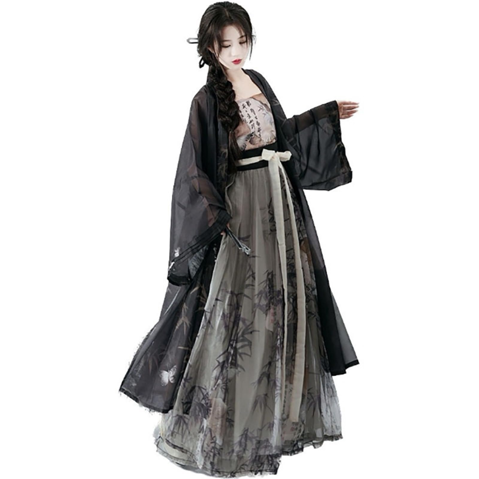 4XL Hanfu Sukienka Kobiety Piosenka Dynasty Nowoczesny Styl Oversized Cosplay Kostium Lato Czarny Hanfu Zestawy