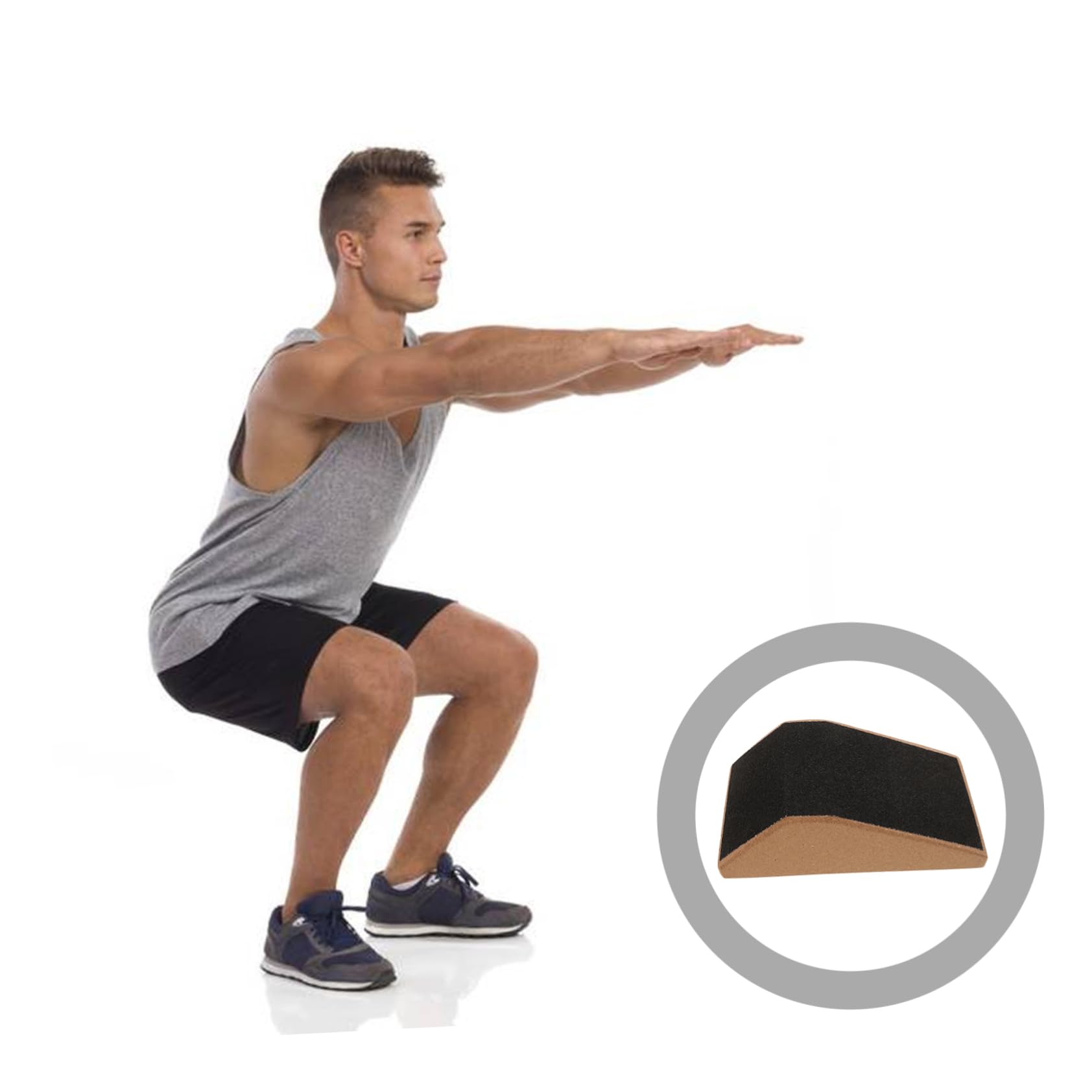 Bloque de Yoga de Corcho para Agacharse, Rampa Inclinada | Tablero de Entrenamiento, Papel Abrasivo, Uso Exterior y Oficina, Resistencia a Compresión, Estabilidad
