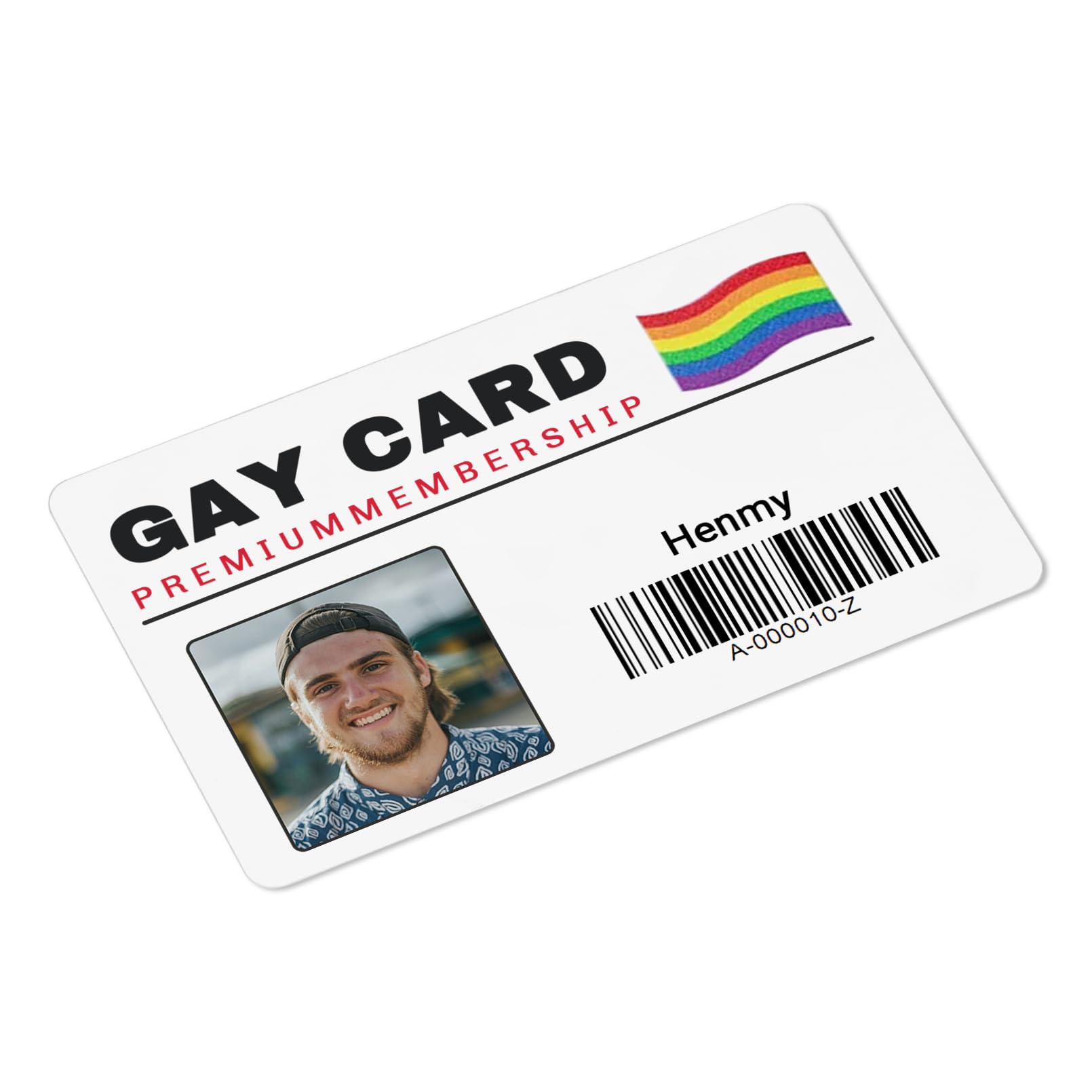 ZZHZBE Personalized Custom Gay ID Card Badge with Name Photo Number for LGBT Pride
