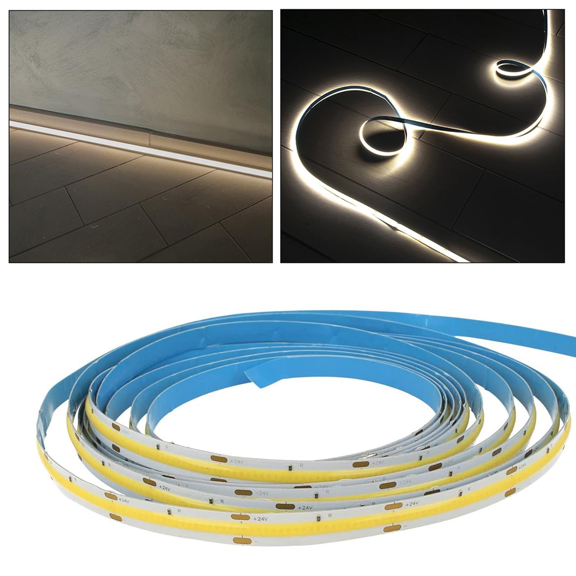 BOBINA 5M STRISCIA LED 24V DC COB 60W IP20 DIMMERABILE 2400LED S51-COB-24V