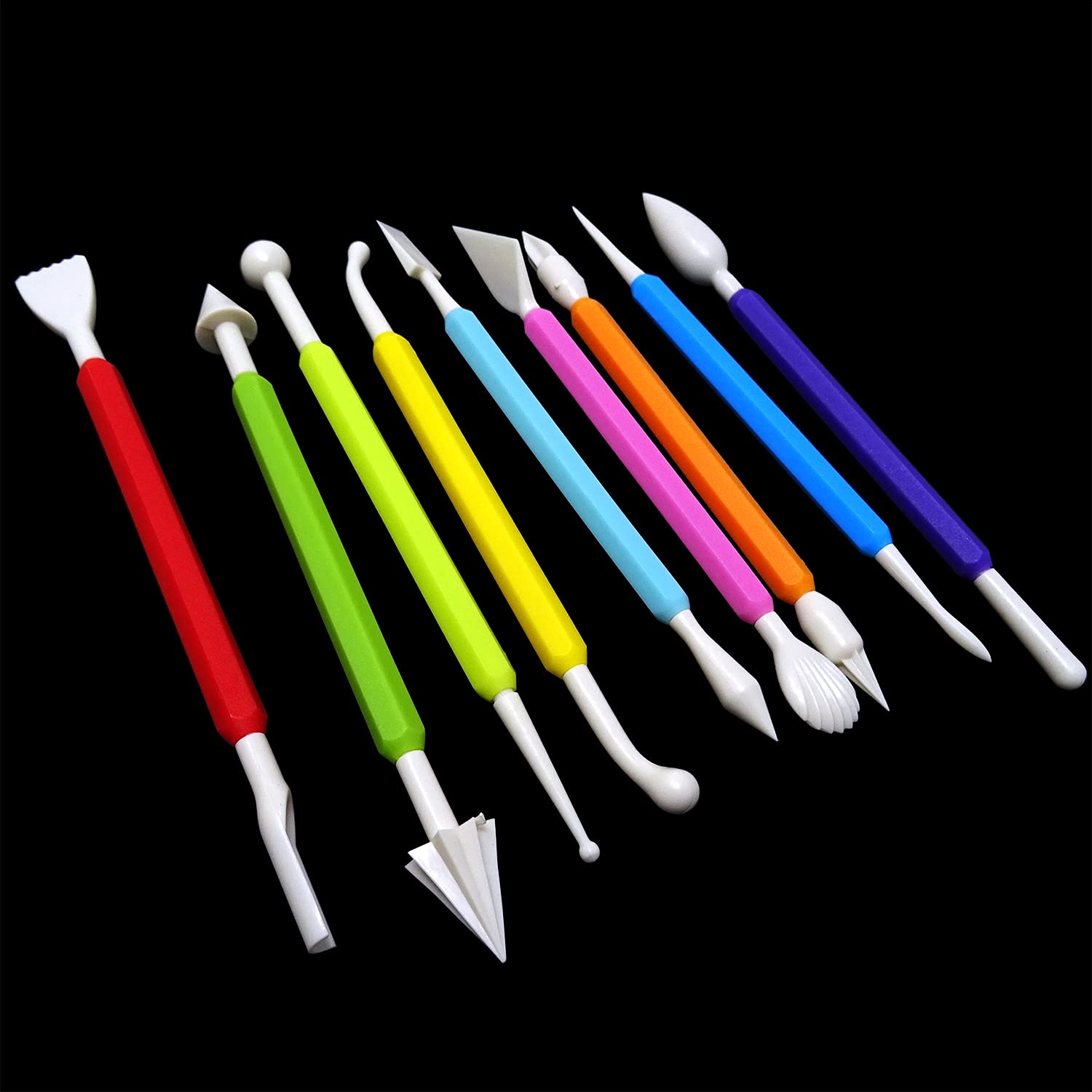 Honbay 9PCS Plastic Fondant Sculpture Pen Knife Tools Cake Decorating Hand Tools Pottery Sculpting Modeling Tools for Cake Flower Sculpture Pottery - Image 5