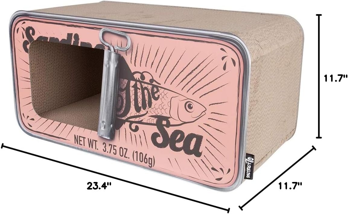 District 70 Sardine Cardboard Cat Scratcher, 60 x 30 x 30 cm, Pink